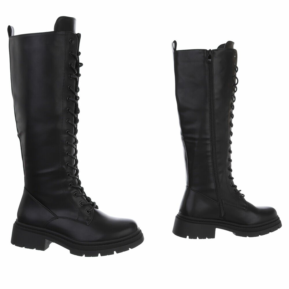 SchnA?rstiefel - negru dama