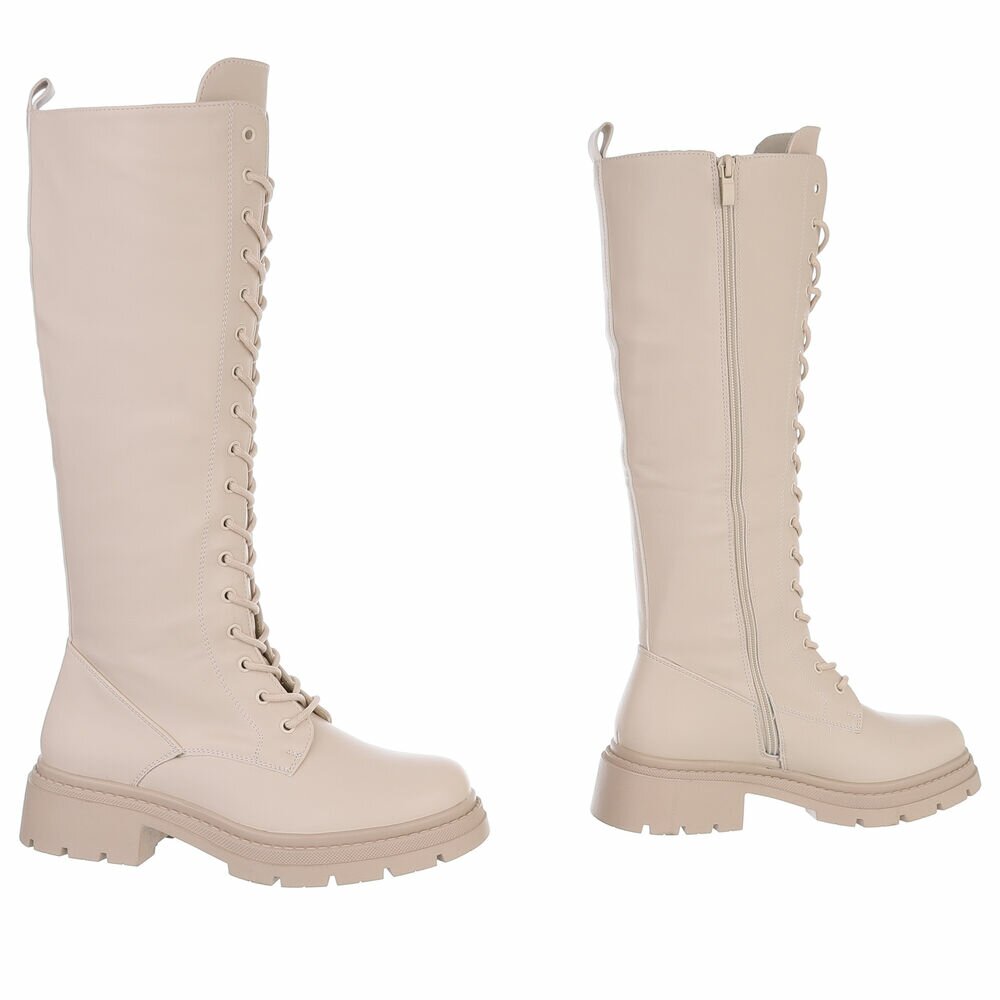 SchnA?rstiefel - beigepu dama