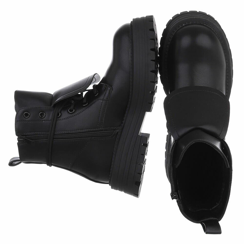 SchnA?rstiefeletten - negru dama