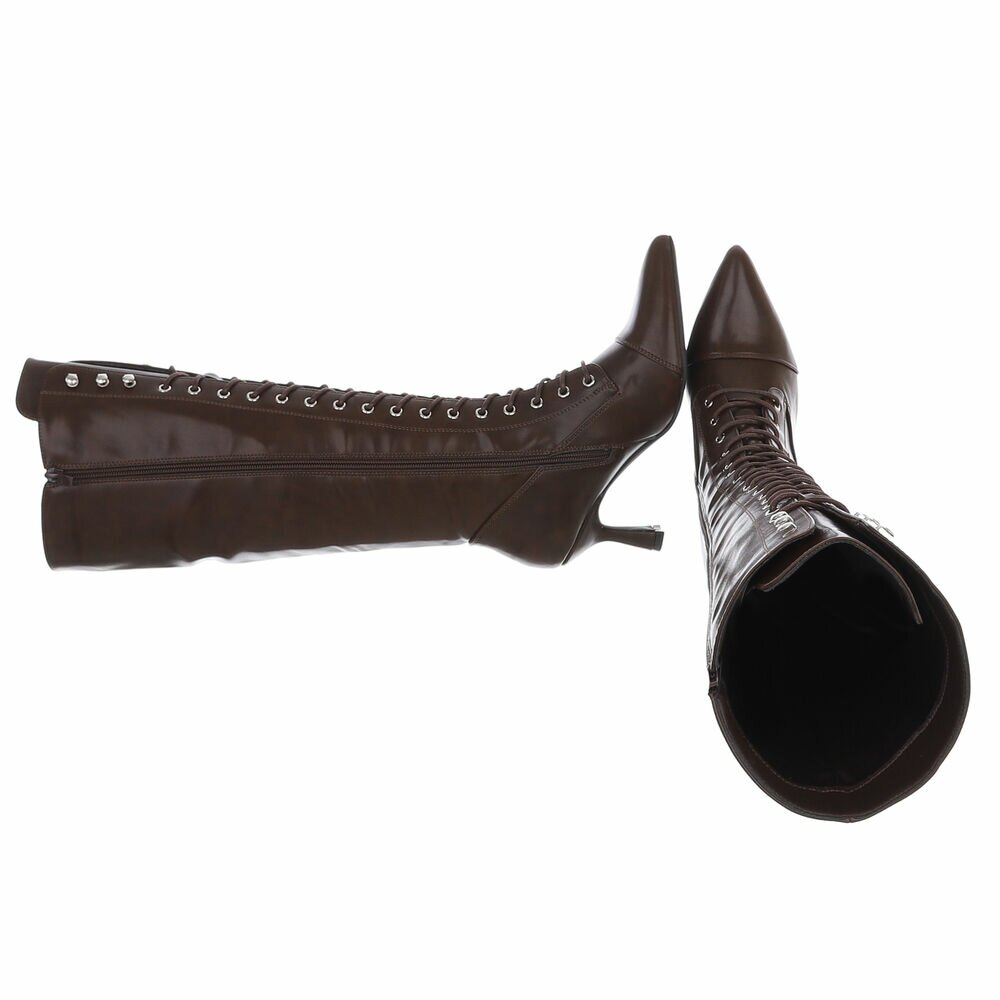 SchnA?rstiefel - brownpu dama