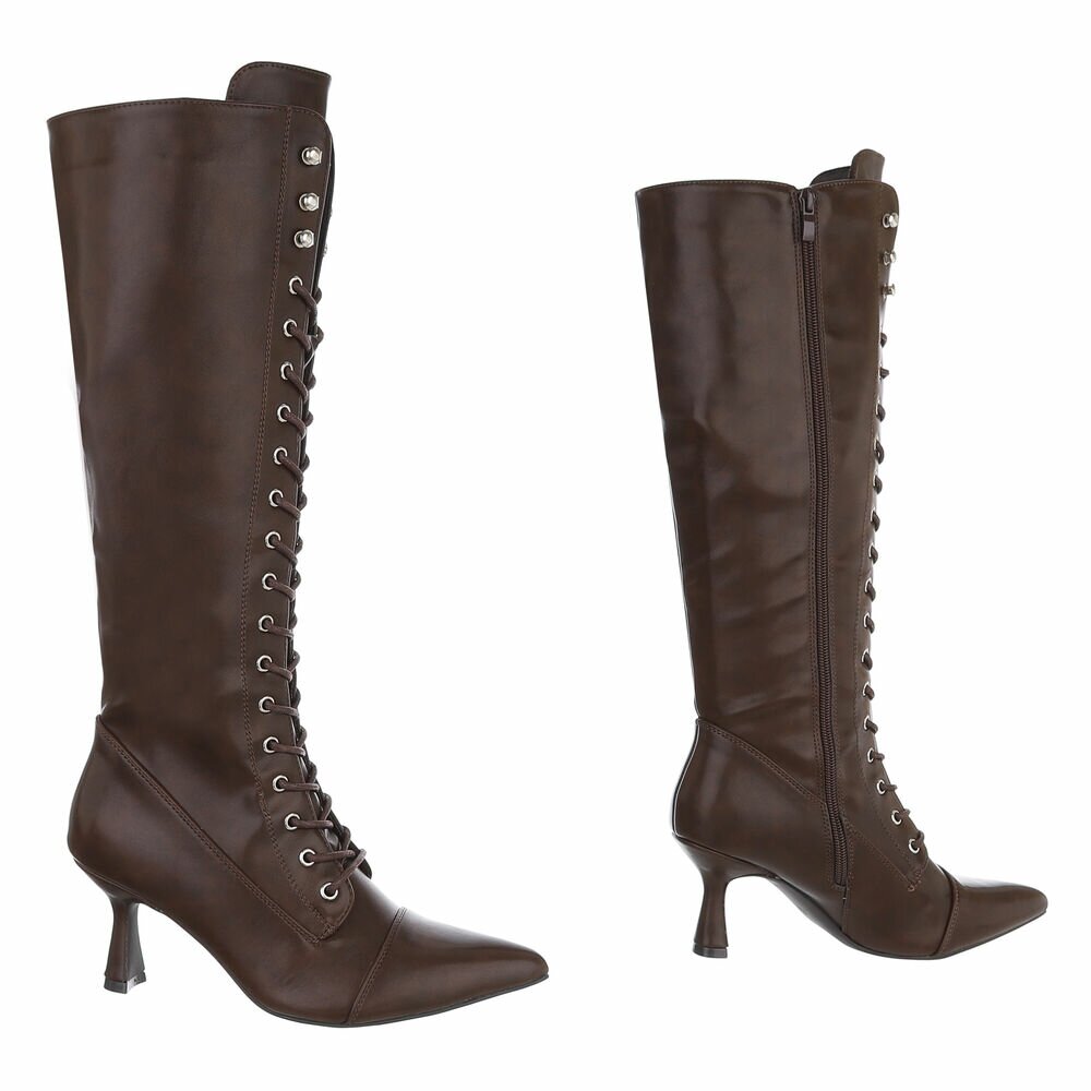 SchnA?rstiefel - brownpu dama