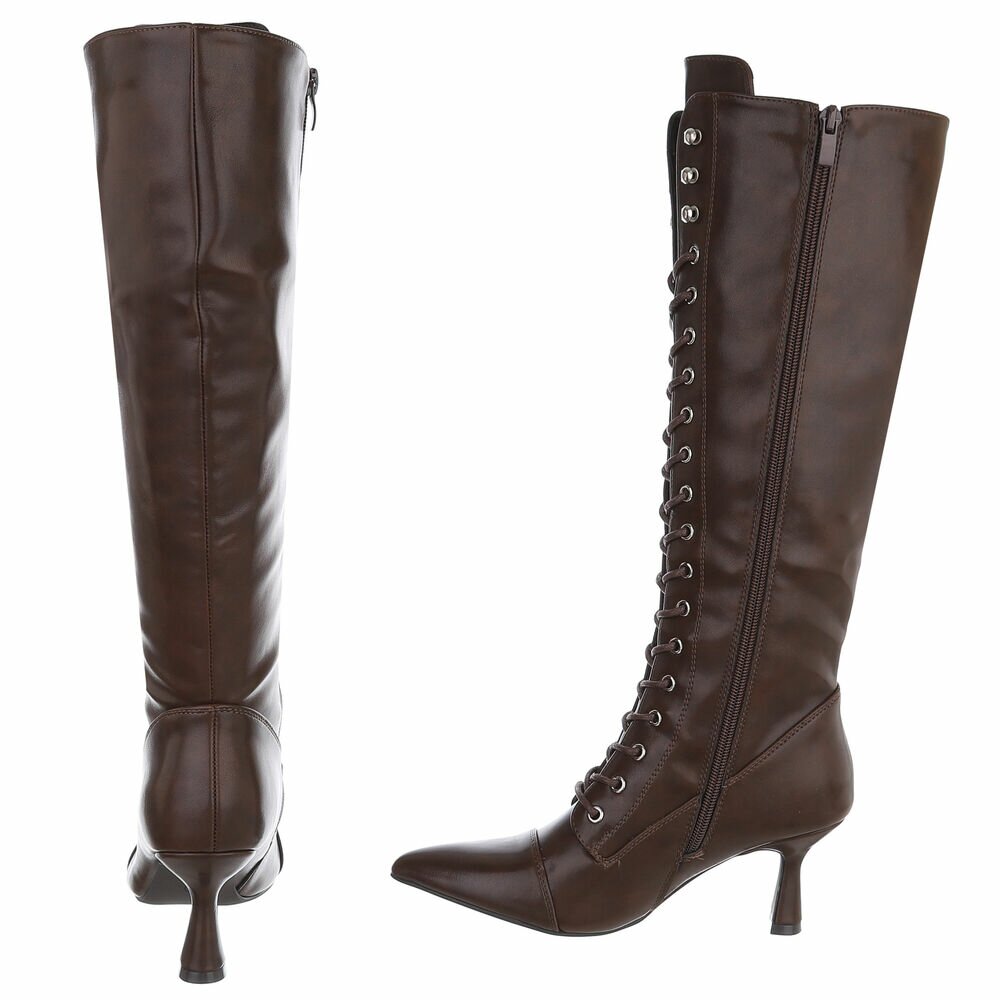 SchnA?rstiefel - brownpu dama