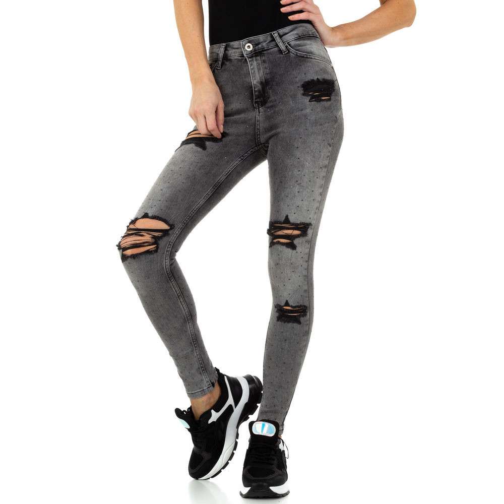 Jeans skinny cu rupturi - Daysie   gri dama