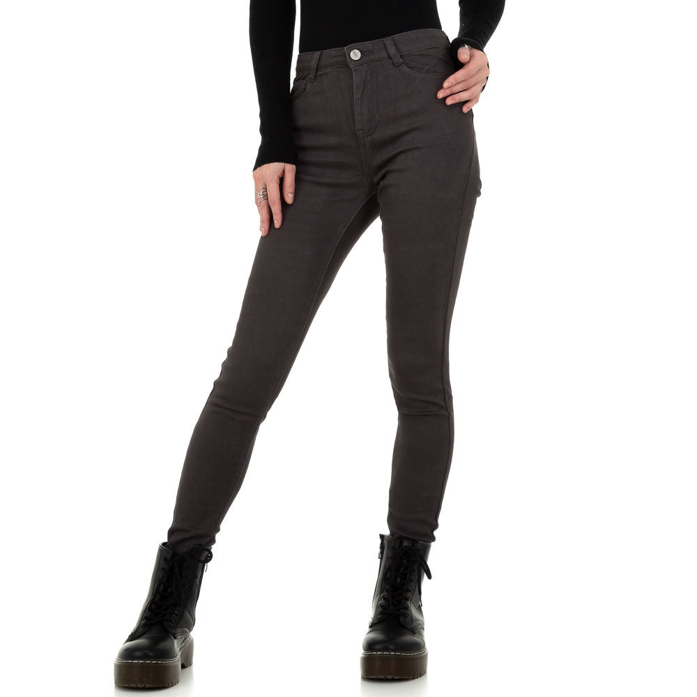 Pantaloni talie inalta mulati - Daysie maro inchis dama