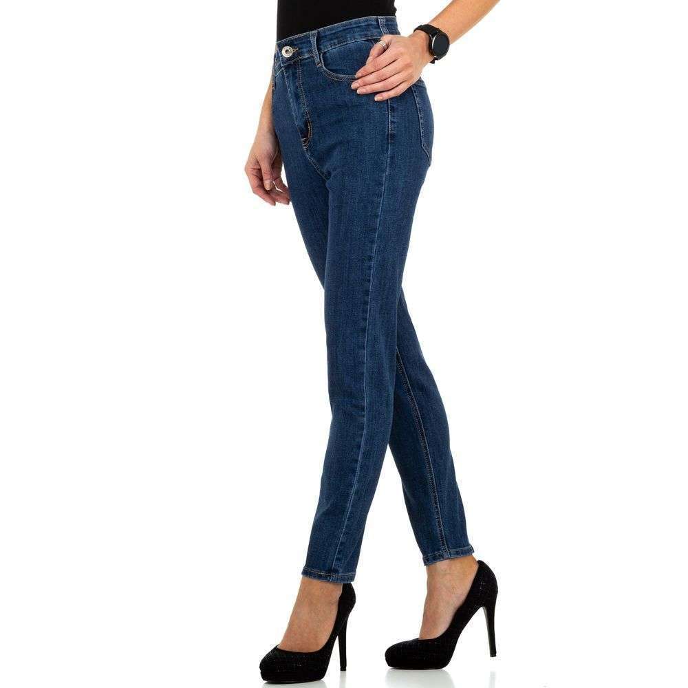Jeans talie inalta - albastru dama