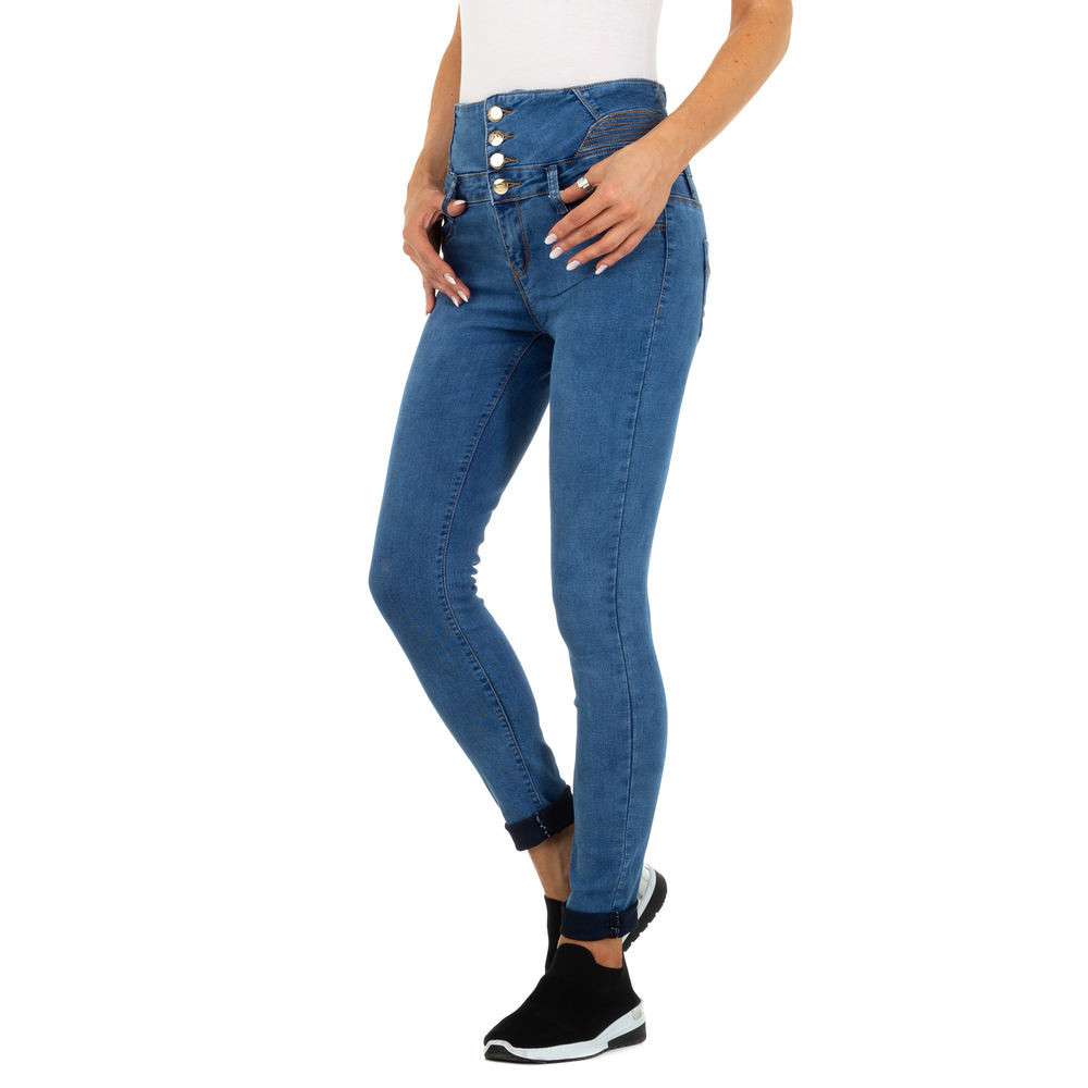 Blugi talie inalta M.Sara - albastru dama