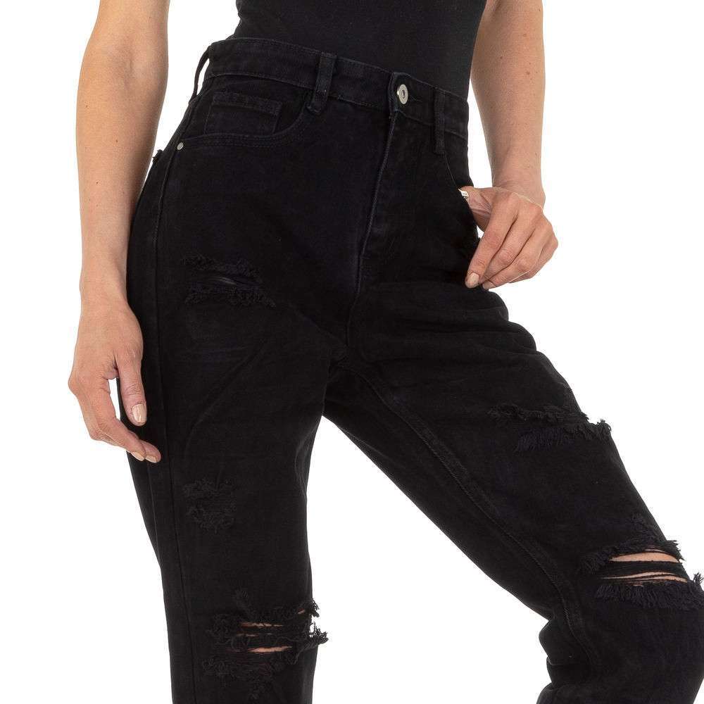 Blugi talie inalta - negru dama