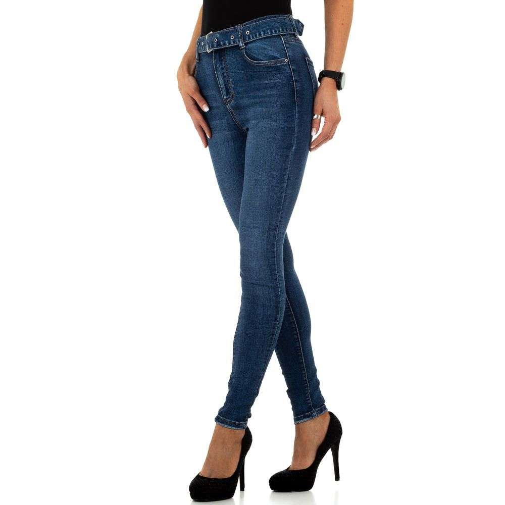 Jeans talie inalta - albastru dama