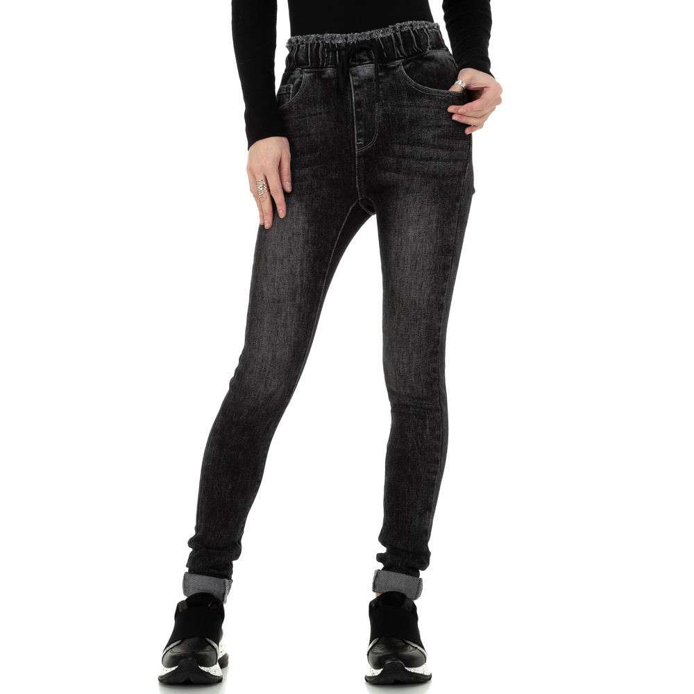 Blugi skinny talie inalta - gri dama