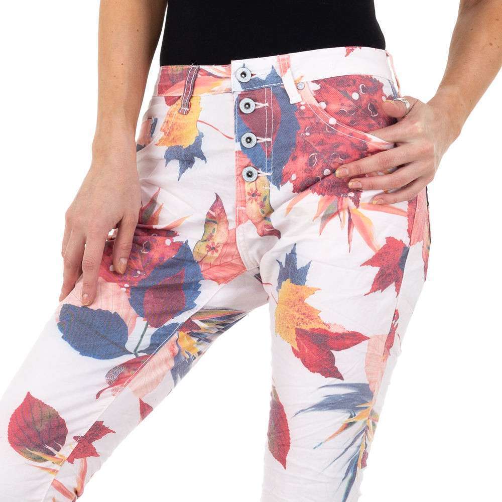 Pantaloni cu flori - Place du Jour roz pudrat dama