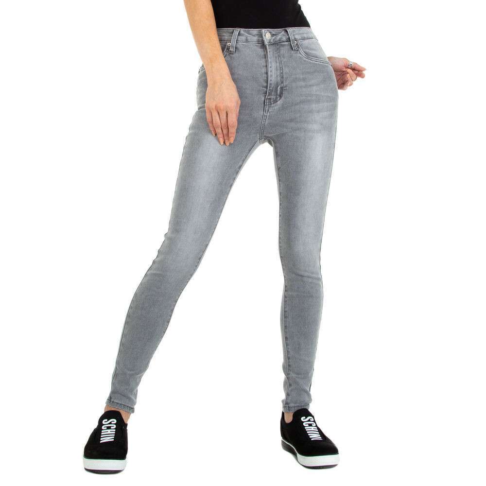 Blugi talie inalta Colorful Premium - albastru dama