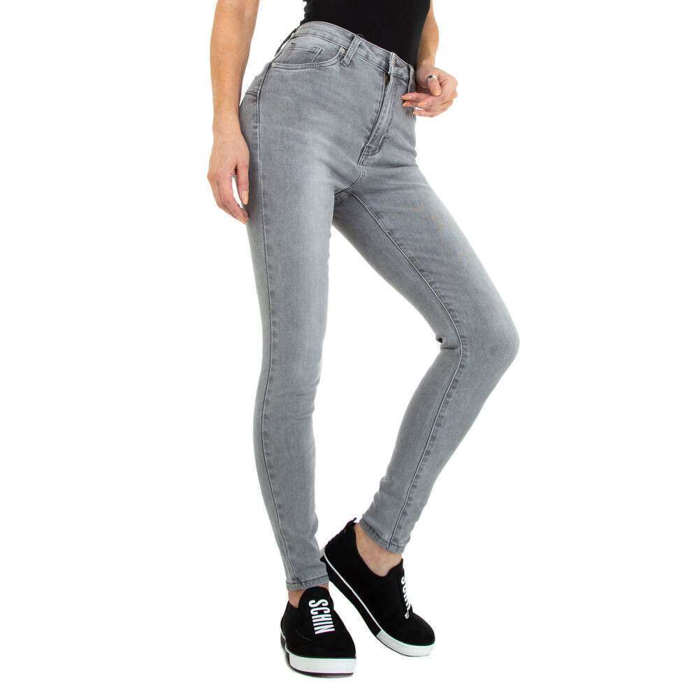 Blugi talie inalta Colorful Premium - albastru dama