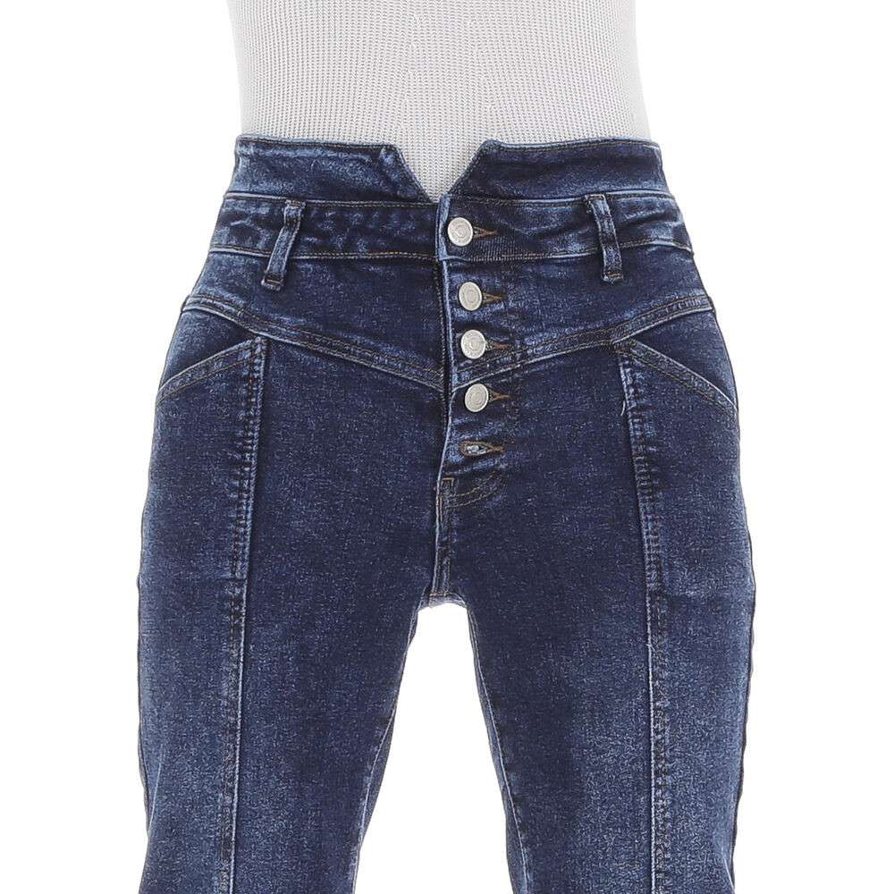 Blugi talie inalta denim Life - albastru dama