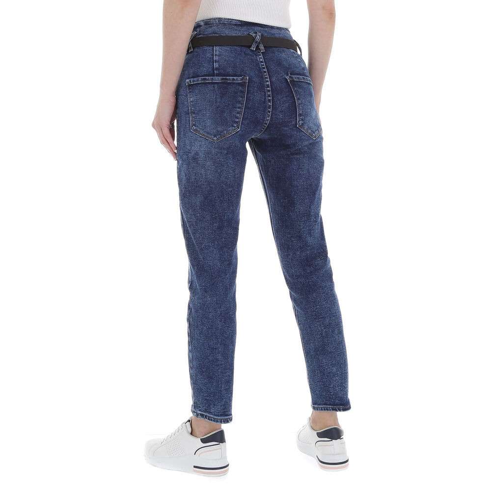 Blugi talie inalta denim Life - albastru dama