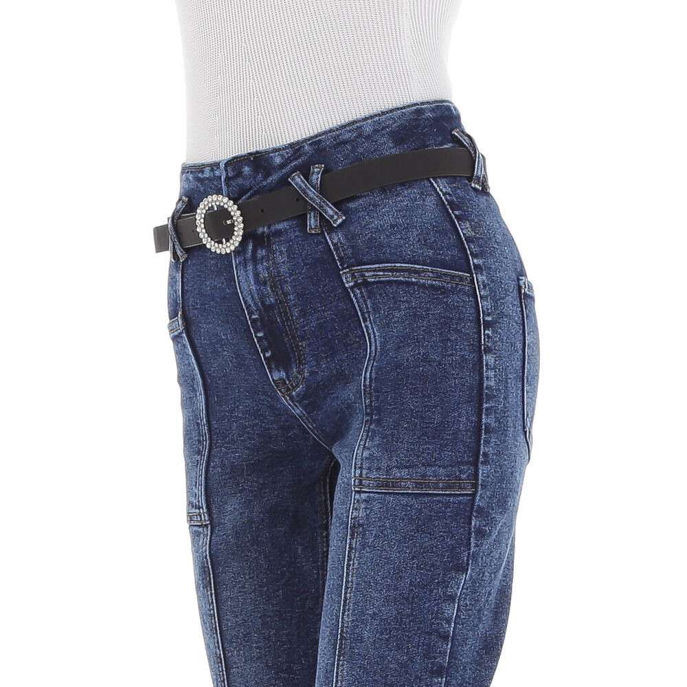 Blugi talie inalta denim Life - albastru dama