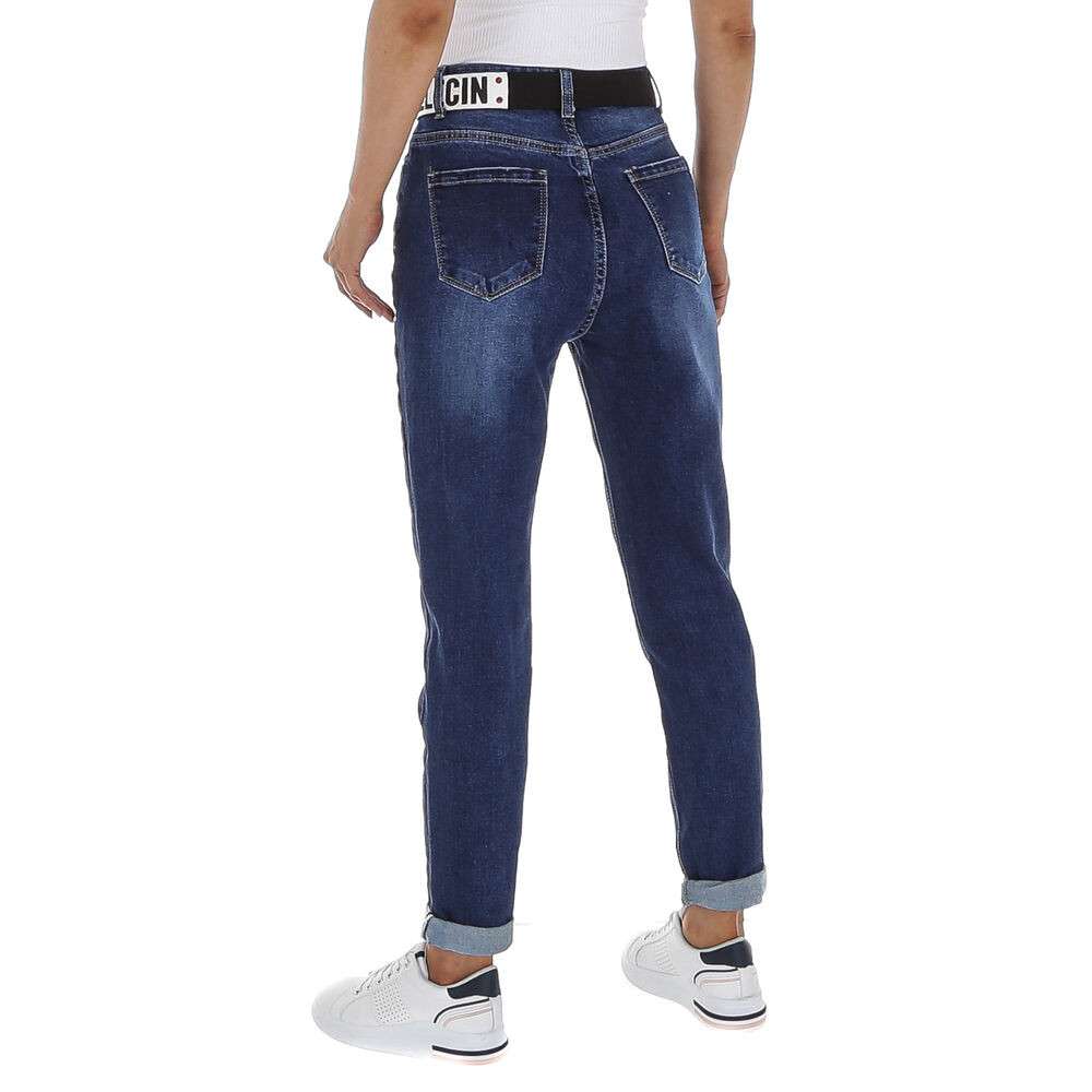 Blugi mom fit - albastru dama