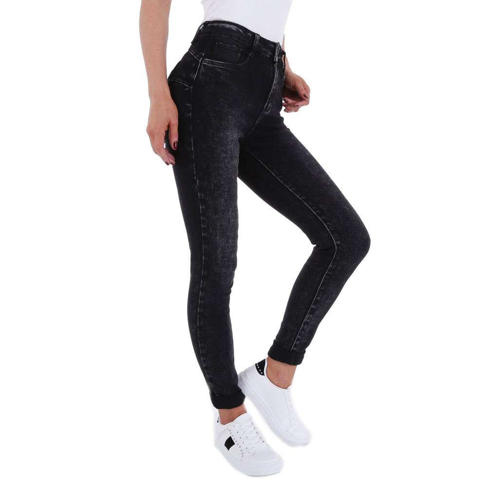 Blugi talie inalta Gollop - negru dama