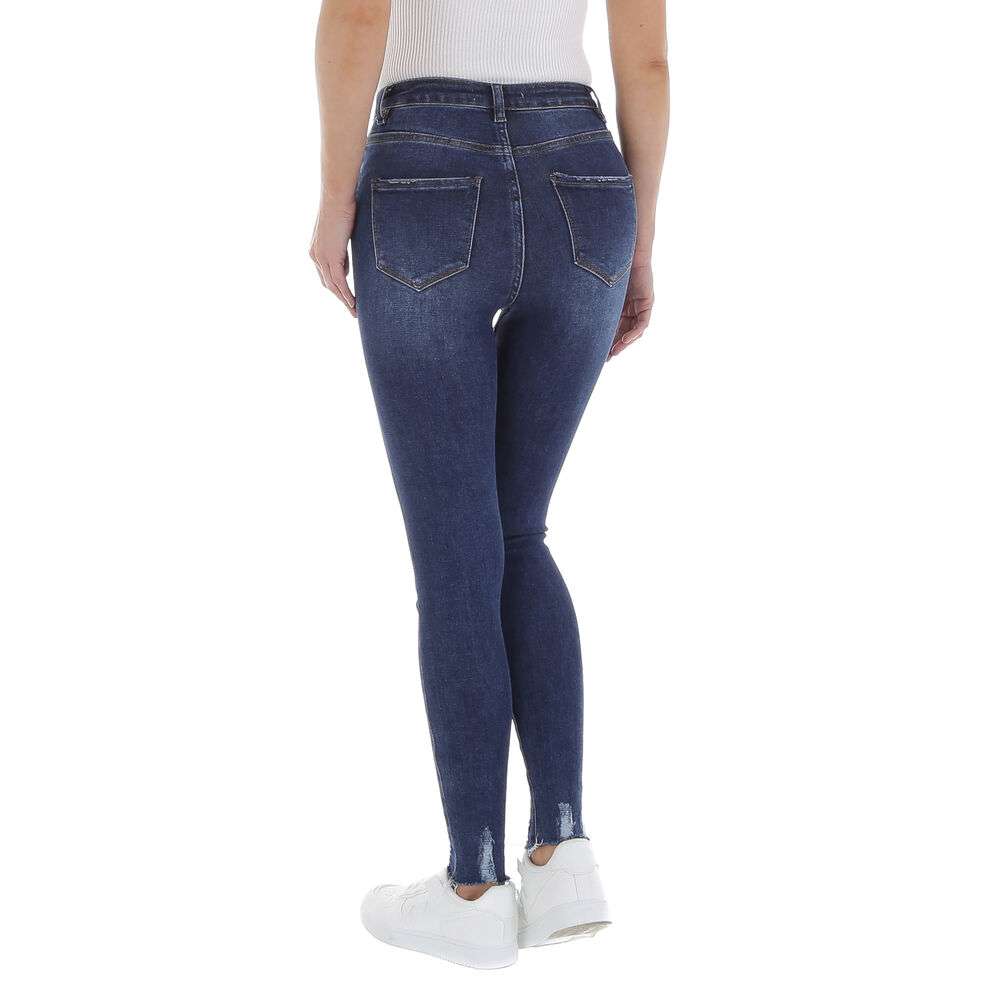 Blugi skinny talie inalta - albastru dama