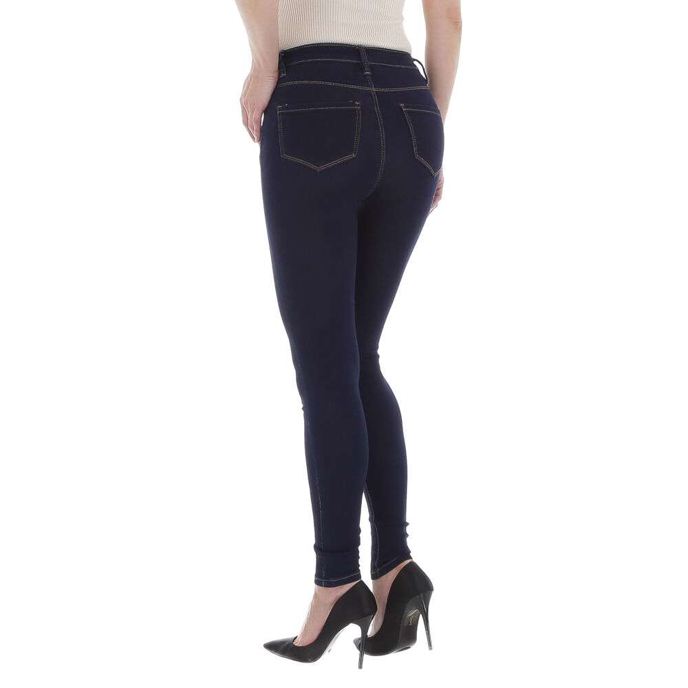 Blugi skinny talie inalta - DK.albastru dama