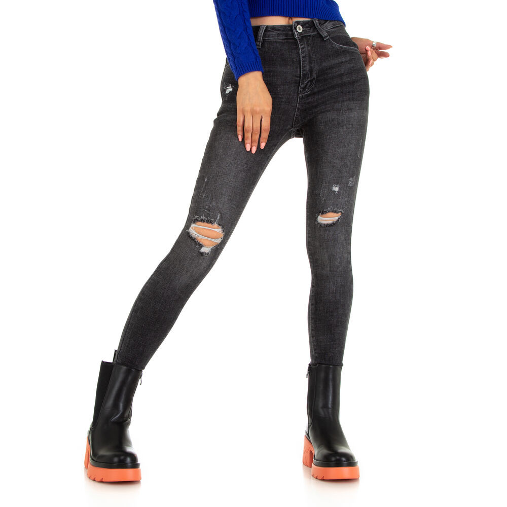 Blugi skinny talie inalta - negru dama