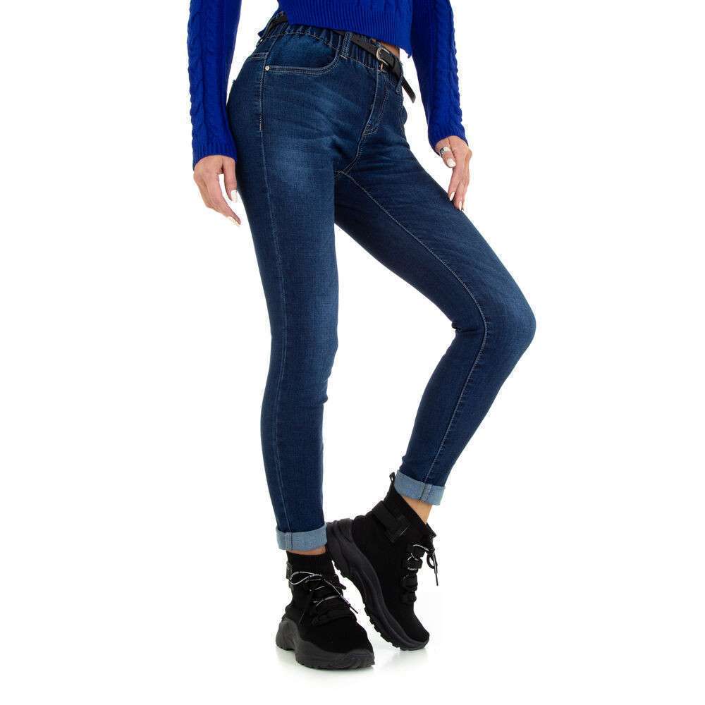 Blugi talie inalta M.Sara - albastru dama