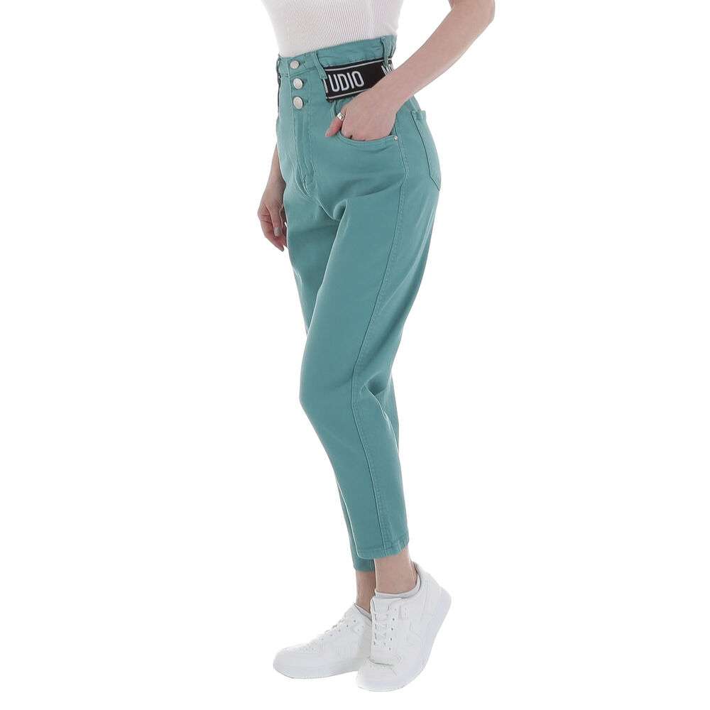Blugi talie inalta M.Sara - verde dama