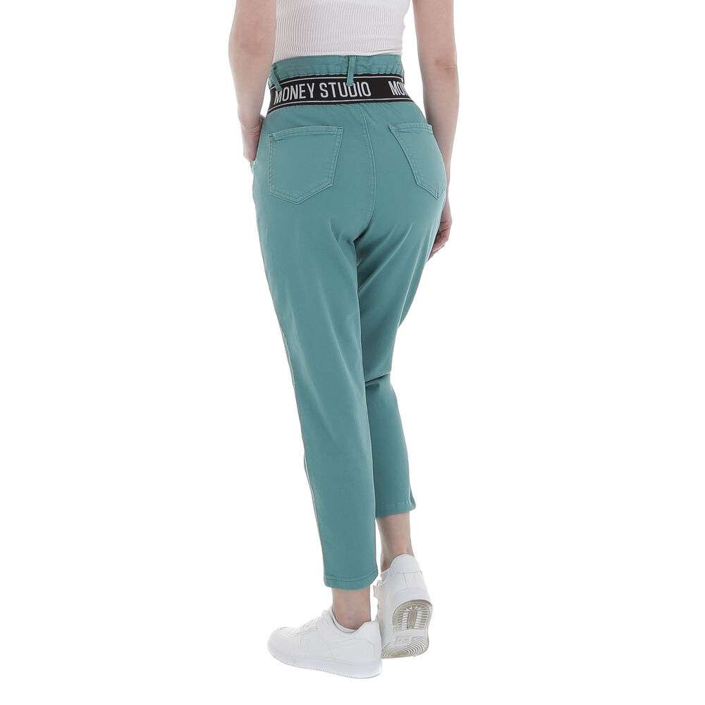 Blugi talie inalta M.Sara - verde dama