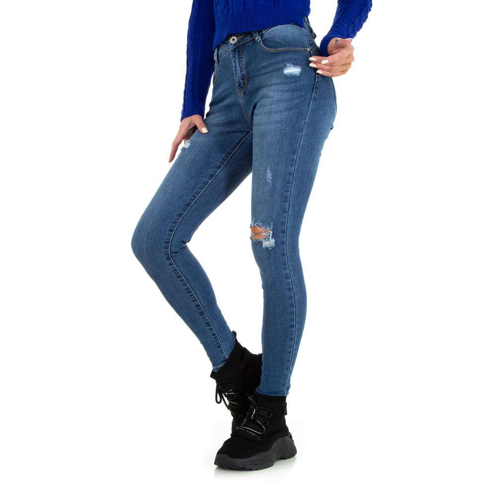 Blugi talie inalta Miss Curry - albastru dama