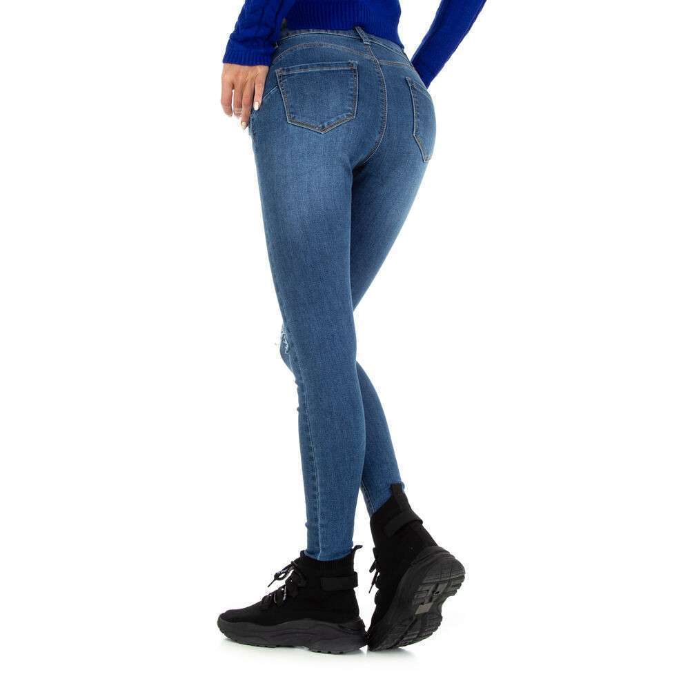 Blugi talie inalta Miss Curry - albastru dama