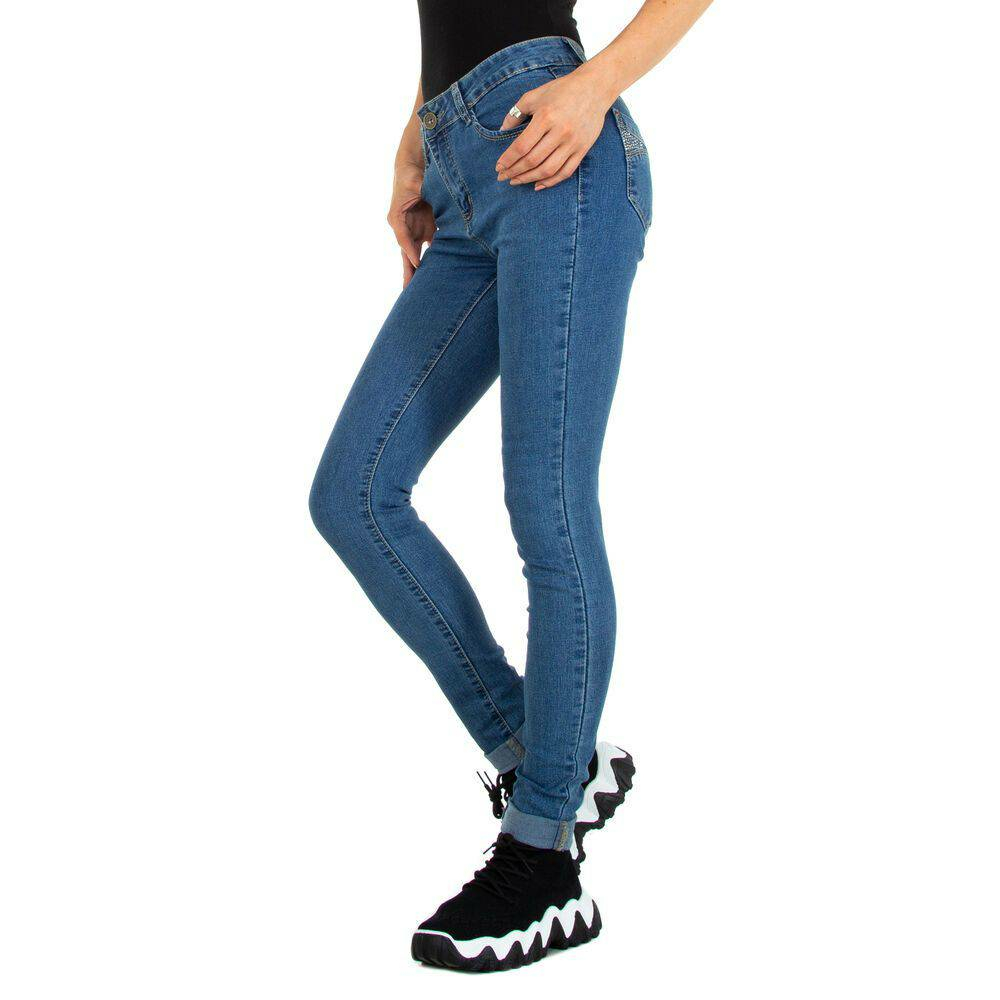 Blugi talie inalta Miss Curry - albastru dama
