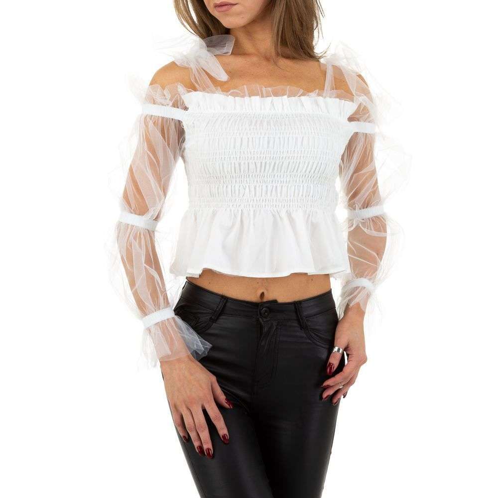 Bluza cu dantela si umerii goi - Emma & Ashley Design alb dama