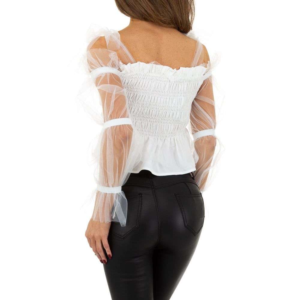 Bluza cu dantela si umerii goi - Emma & Ashley Design alb dama