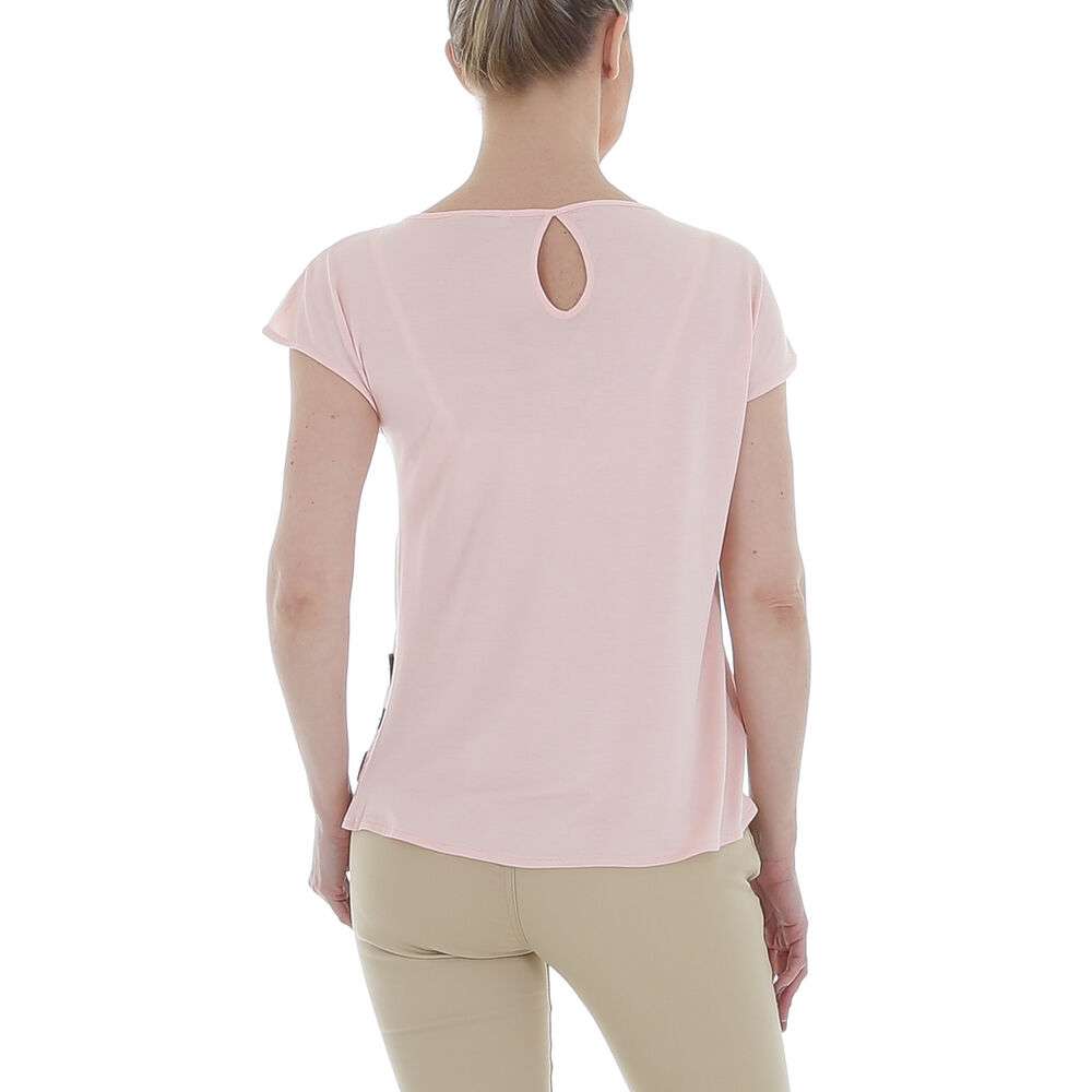Bluza office maneca scurta - roz pudrat dama