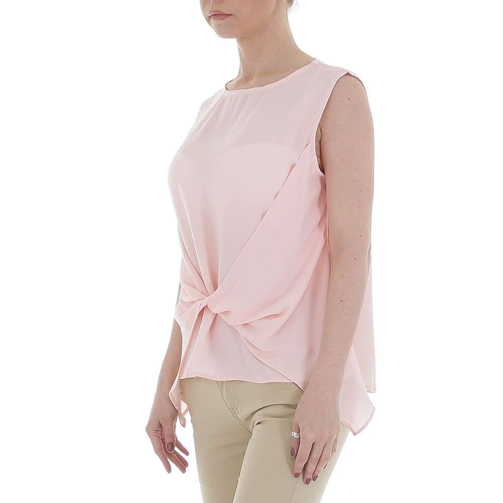 Bluza office fara maneci - roz pudrat dama