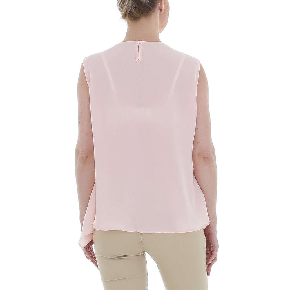 Bluza office fara maneci - roz pudrat dama