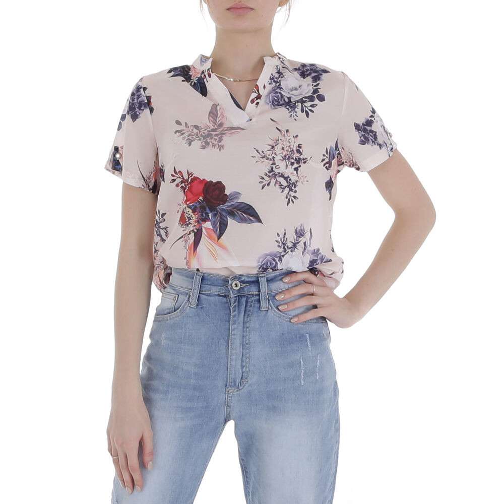 Bluza imprimeu floral - LT.roz pudrat dama