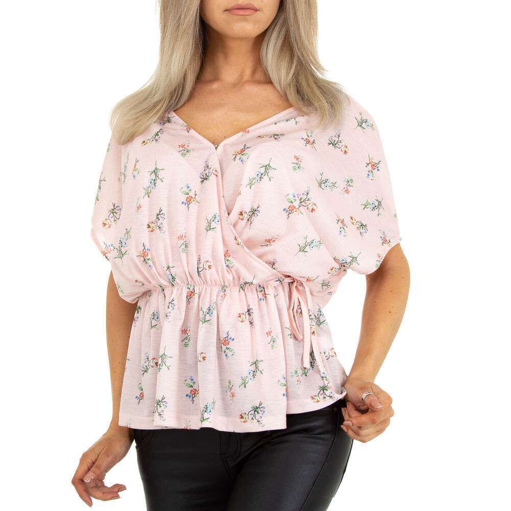 Bluza vara cu imprimeu - roz pudrat dama