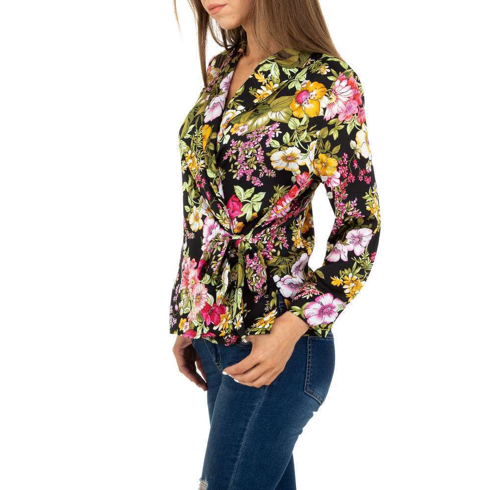 Bluza imprimeu floral - negru dama