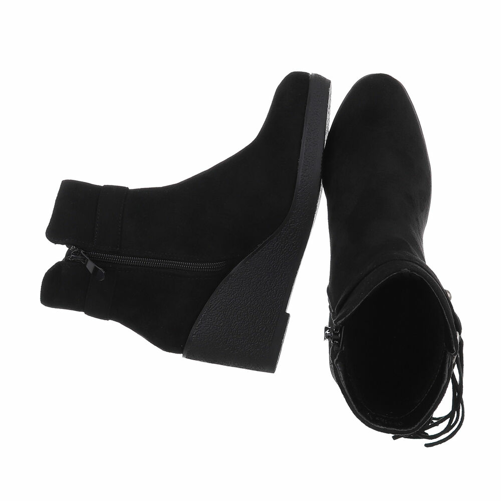 Botine elegante platforma - negru dama