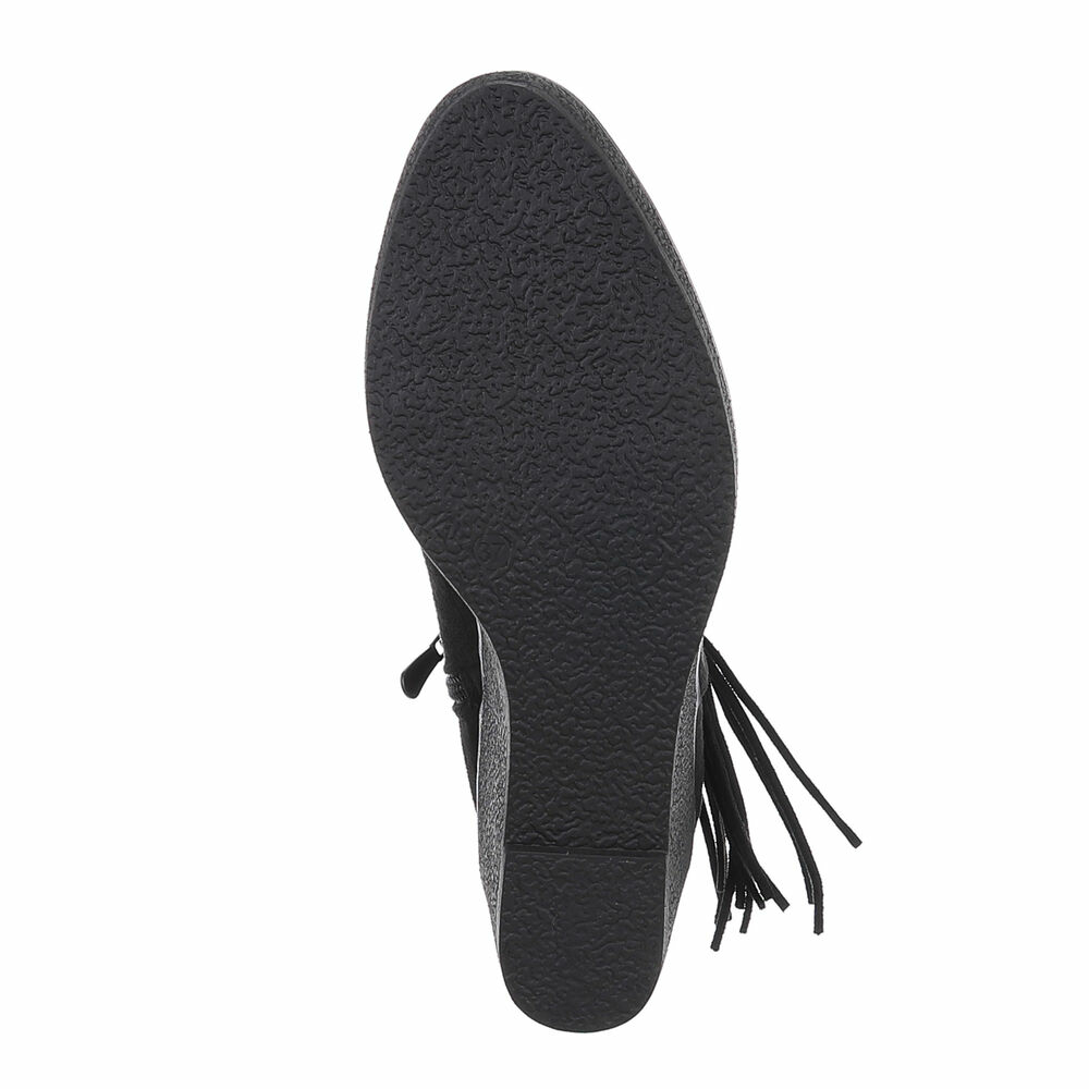 Botine elegante platforma - negru dama