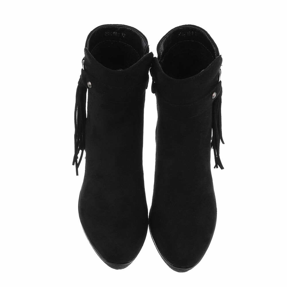 Botine elegante platforma - negru dama