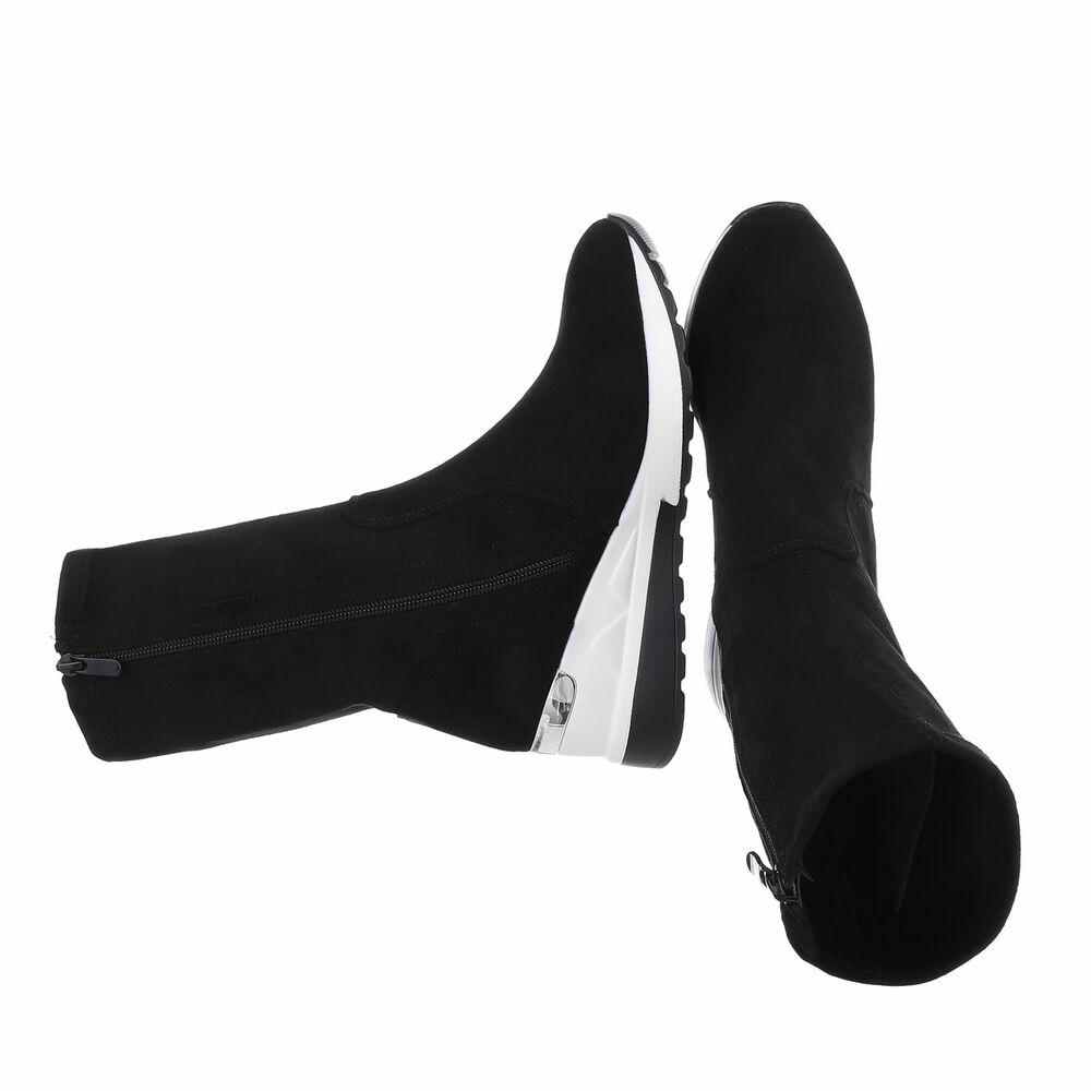 Botine cu platforma - negru dama