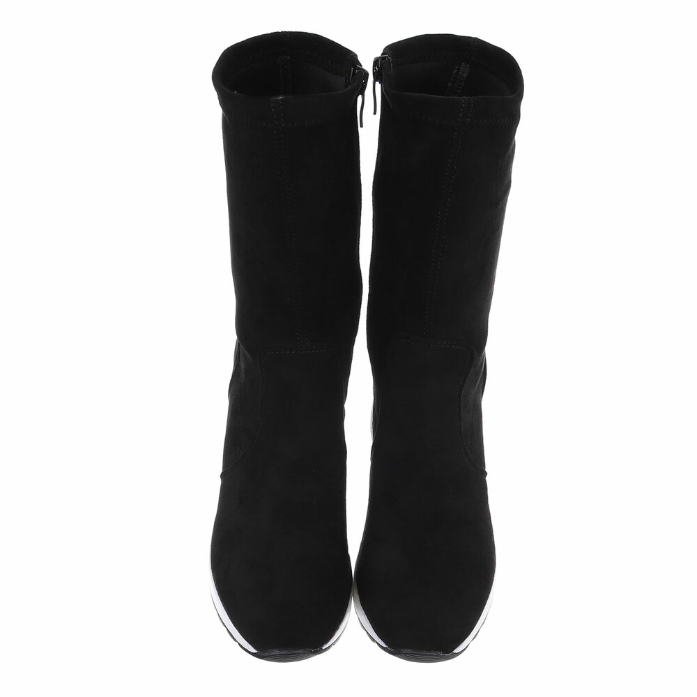 Botine cu platforma - negru dama