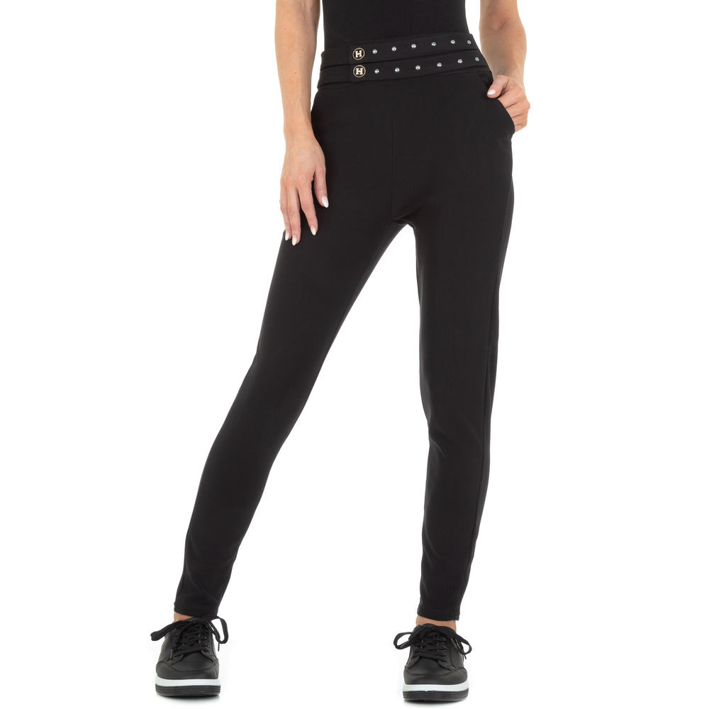Pantaloni talie inalta - Holala negru dama