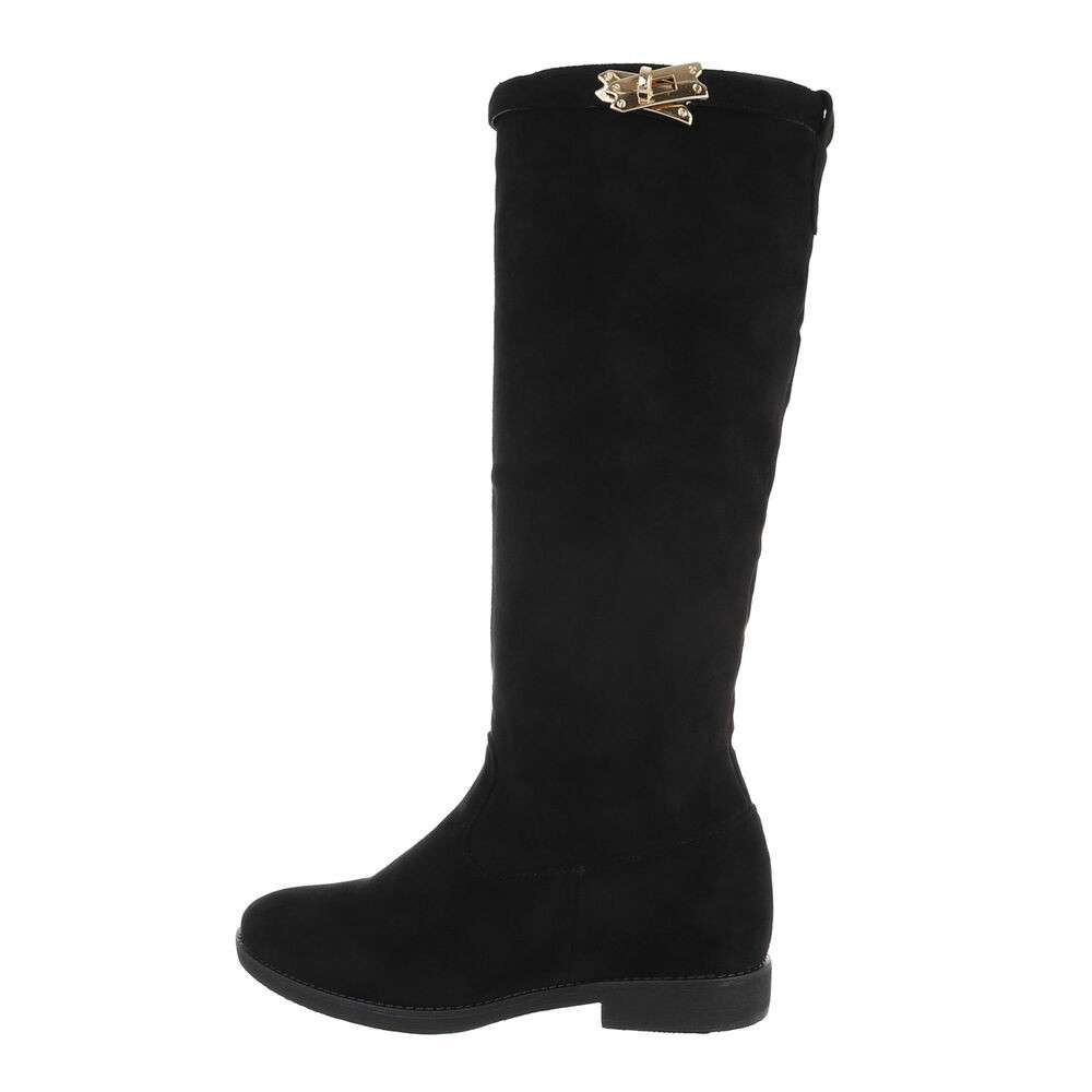 Cizme inalte fara toc - blacksuede dama