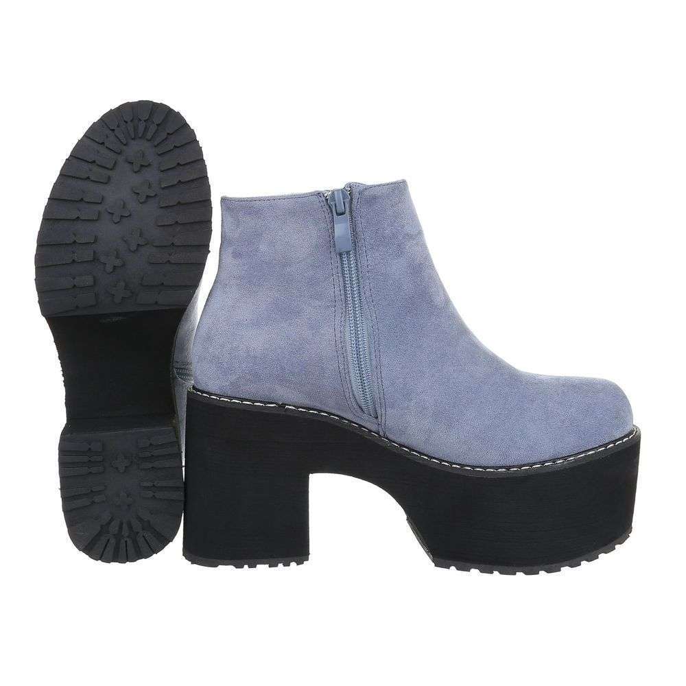 Botine cu platforma - albastru dama