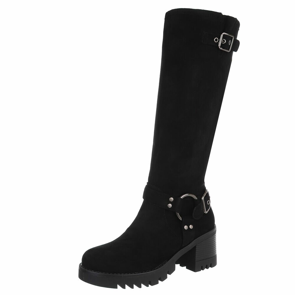 Cizme cu toc inalt - blacksuede dama