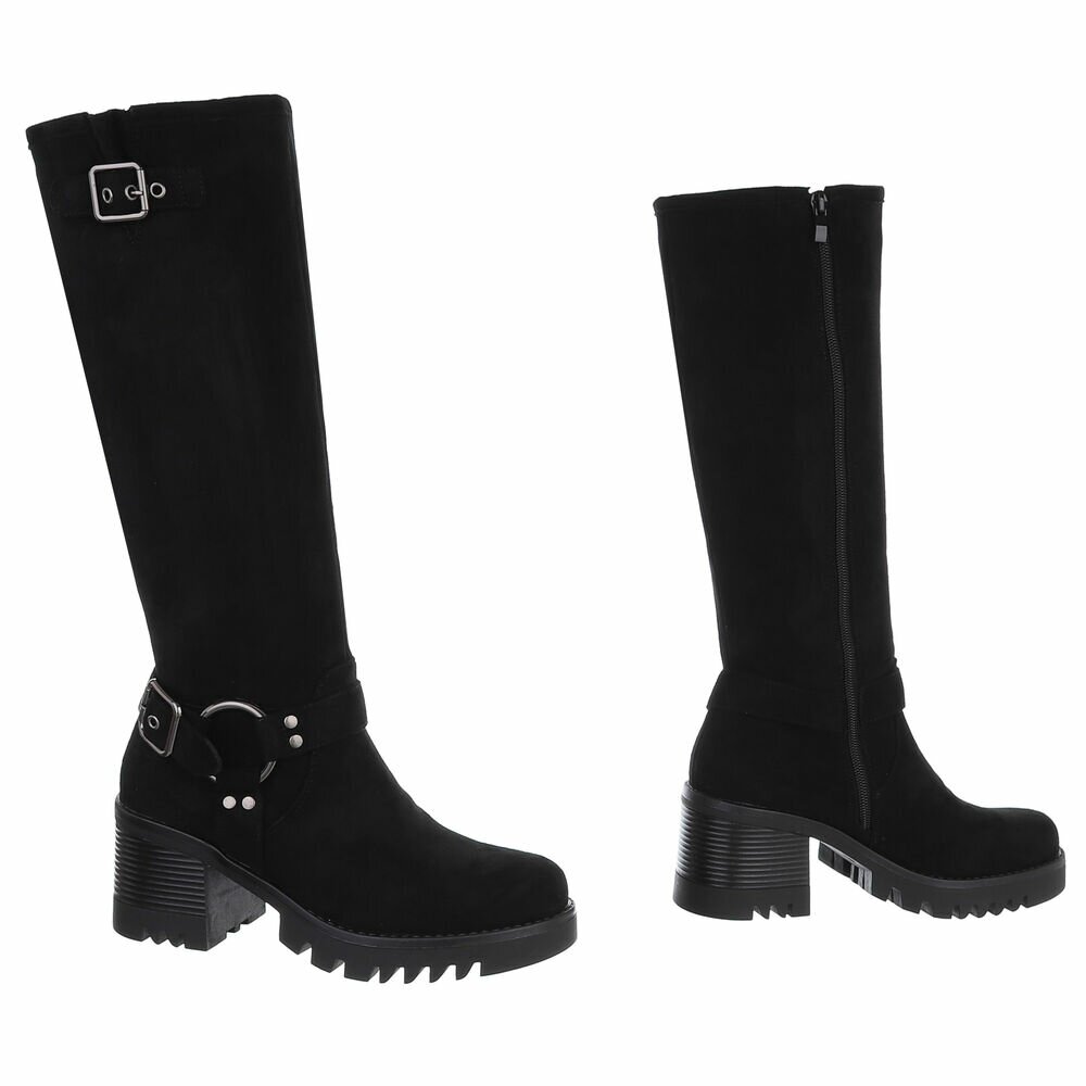 Cizme cu toc inalt - blacksuede dama