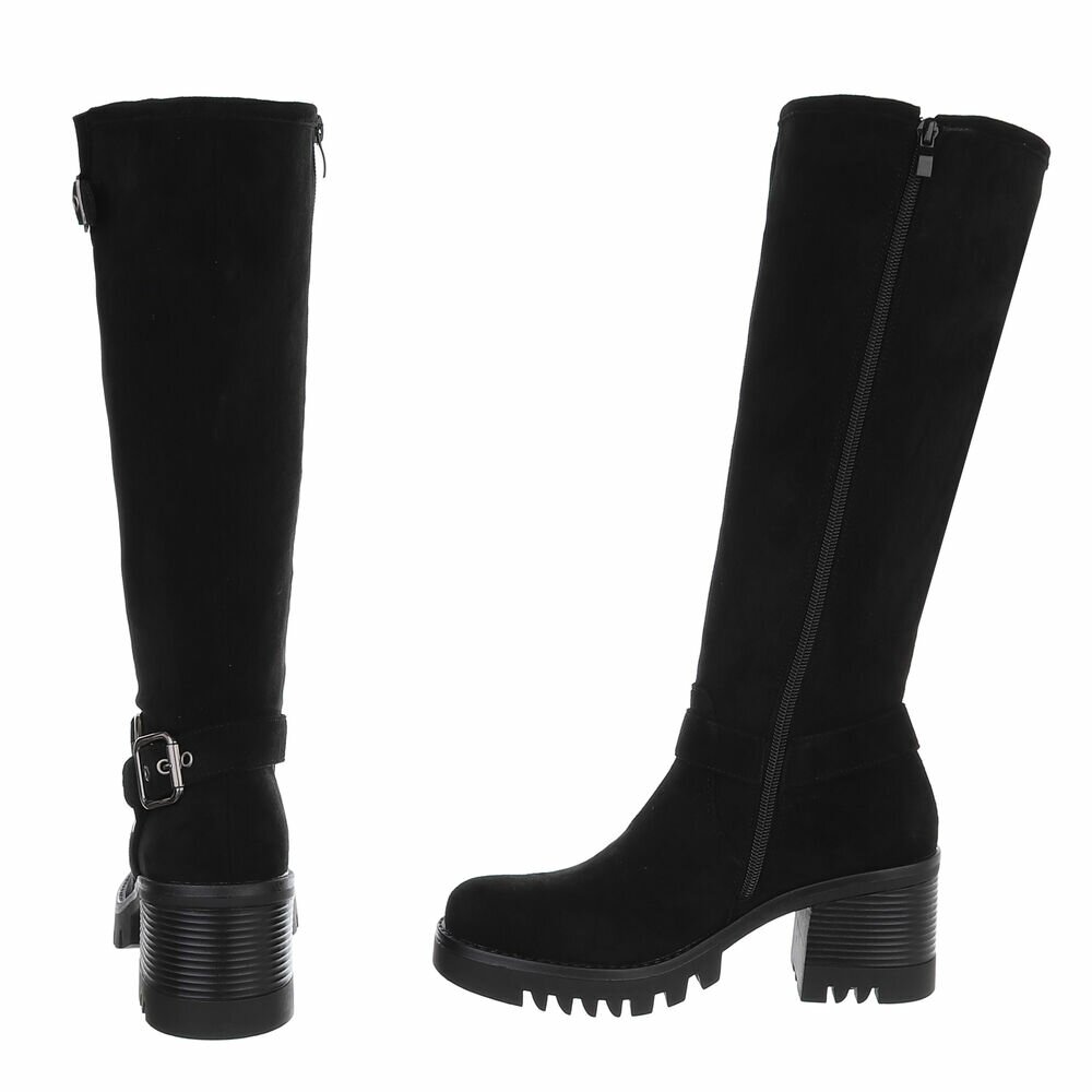 Cizme cu toc inalt - blacksuede dama
