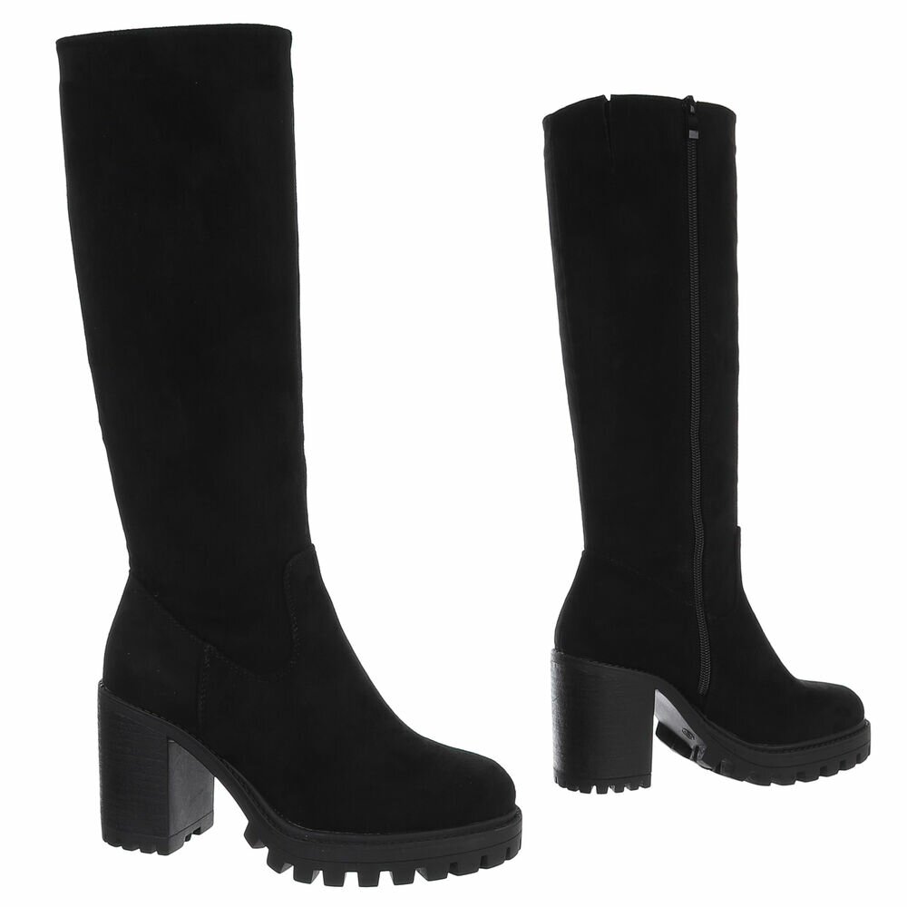 Cizme cu toc inalt - blacksuede dama